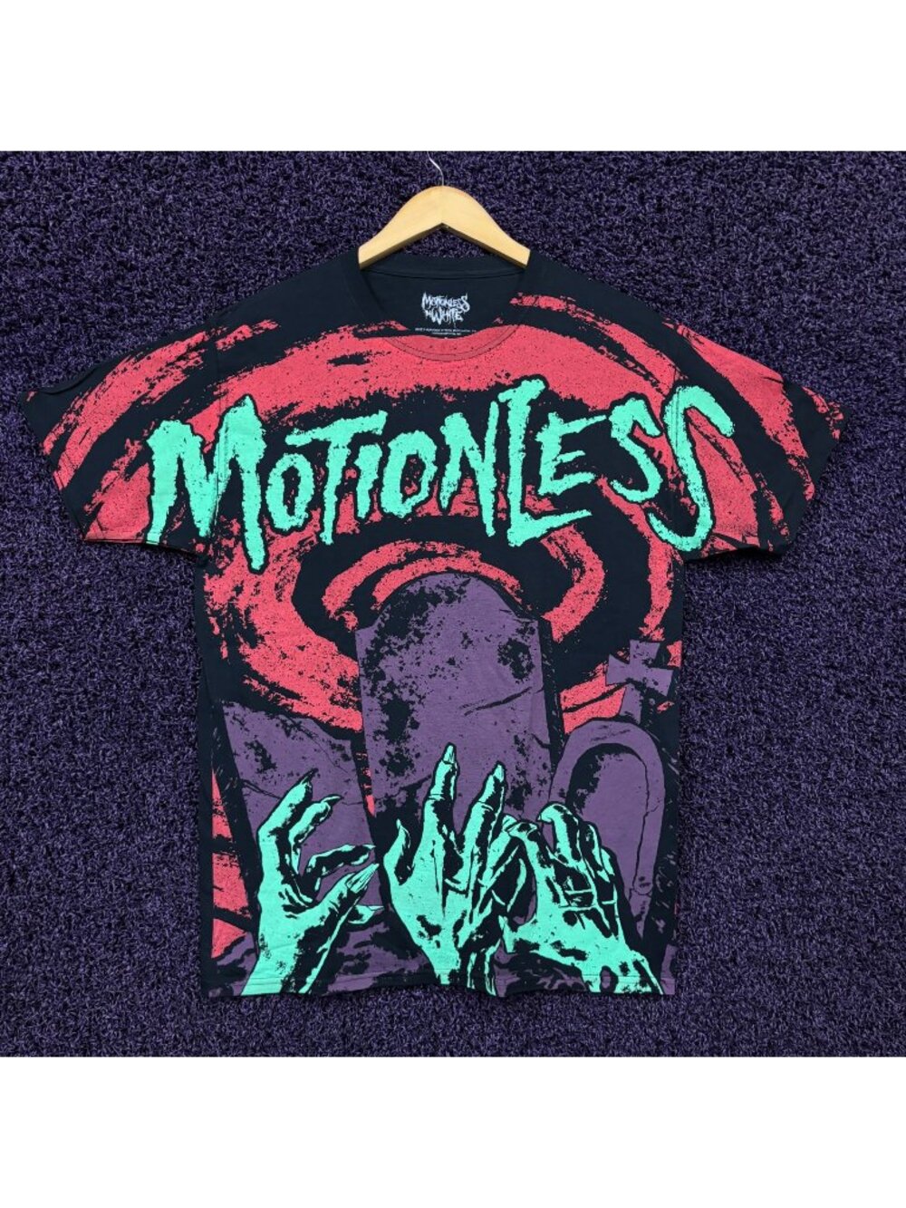 Motionless in White Graveyard Shift All Over Rock T-Shirt Size Medium